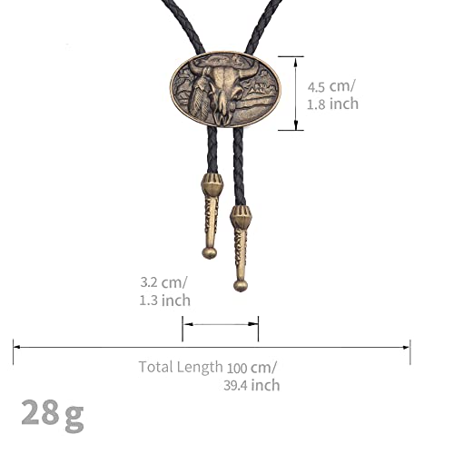 Image of GelConnie Bolo Ties for Men Women Western Cowboy Tie Mens Western Necklace Leather Necktie Gold Bolero Tie Cowboy Necklace