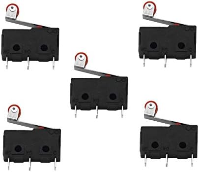 Electronic Spices 5pcs 3Pin Momentary Roller Lever Arm Micro Limit Switch AC 250V 5A SPDT