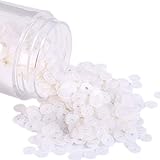 Around 10000pcs 4mm Sequin Flat Round Loose Sequins Matte Sewing Paillette for Wedding Garment Shoe DIY Craft Accessories (White, 4mm)