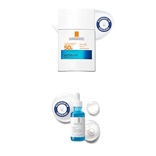 Rutina de Verano Hidratación La Roche Posay, Anthelios UVAir Protector Solar SPF50+ Fluido Invisible con Ácido Hialurónico, Niacinamida 40ml + Sérum Hyalu B5 Antiarrugas, con Ácido Hialurónico y B5