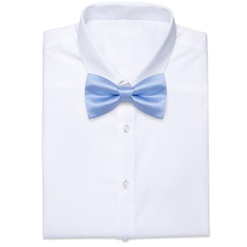 Image of YourTies Bow Ties for Men Pretied Bowties Solid Color Satin Bow Tie Formal Business Tuxedo Wedding Party Prom