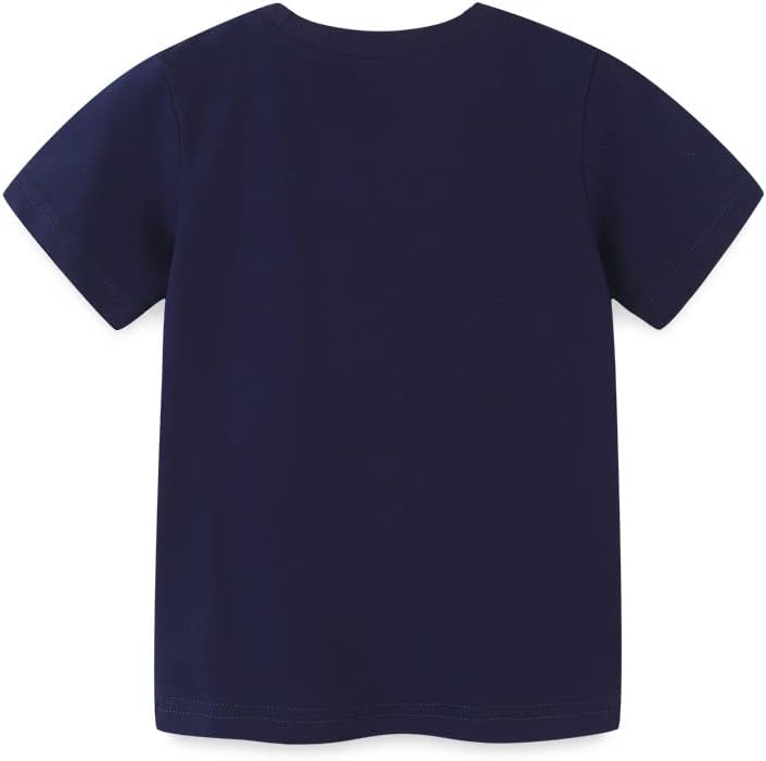 Rock T Shirt for Toddler Boys Kids Short Sleeve Shirts Spaceship Navy - Image 2