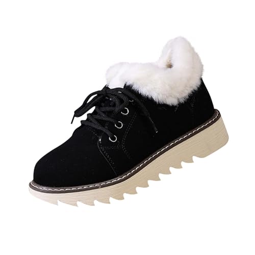 Bottes de neige d'hiver femme noires confortables avec semelle crantée