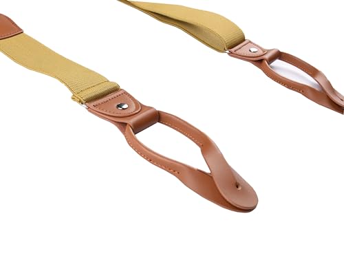 Image of Suspenders for Men Button End Adjustable Y-Back Elastic 47 Inches