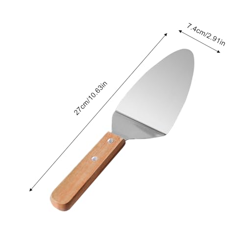 Générique Triangular Pizza - Stainless Steel Server with Wooden Handle, Cake Pie Serving Cutter | Dessert Kitchen Baking Utensil Tool Practical Durable Party Baking Accessory Easy Use – Image 6