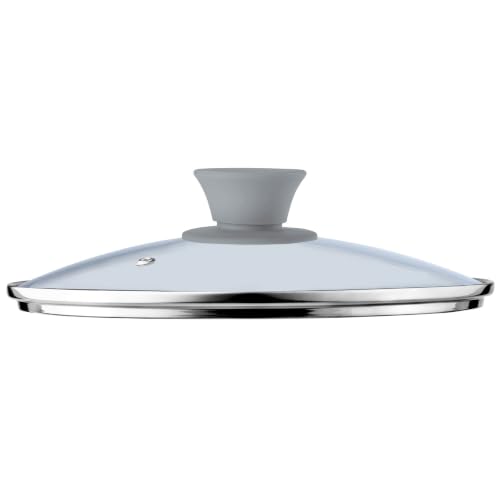 KADAX Glasdeckel mit Griff aus Silikon, hitzebeständiger Deckel für Topf ⌀14-30cm, Deckel mit Dampfloch… – Ansicht 8
