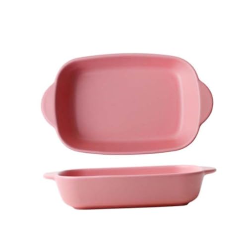 Holibanna Bandeja De Cerámica Para Hornear De Alta Temperatura Para Preparar Queso y Platos Al Horno Color Rosa Resistente Para Microondas y Horno