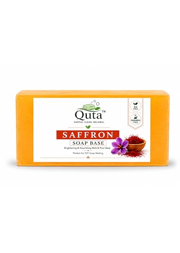 Image of Saffron Glycerin Soap Base 950 g- Glow Brightening Natural Melt & Pour Soap Base for DIY Handmade Soaps - SLS & Paraben Free
