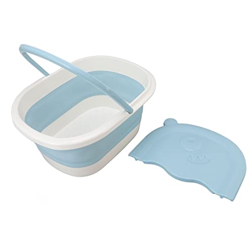 Foot Bath Collapsible Foot Soak Tub,Collapsible Foot Bath Soak Tub with Handle,Foldable Foot Bath Foot Tub Bucket for Children Foot Bath Wash Bathtub (Blue)
