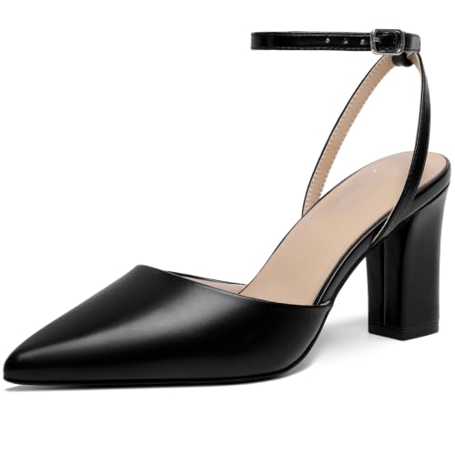 Image of Susanny Women's Heels Closed Pointed Toe Strappy Stiletto Pump Dressy Shoes