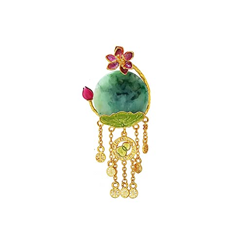 spille gio Moda delle signore ed eleganti accessori Jade Lotus Lotus a forma di foglia a forma di spilla di lusso Banchetto di lusso Banchetto Banchetto gioielli Accessori di Abbigliamento