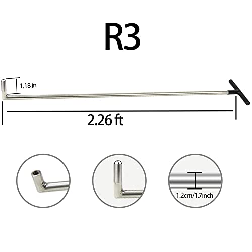 Image of WHDZ Paintless Dent Repair Tools 5 Pieces Dent Removal Rods with Awl Head Car Auto Body Dent Removal Kit of Hail Dents and Door Ding
