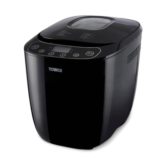 Tower T11003 2 lb Digital Bread Maker with 12 Automatic Programs, 13 Hours Delay Timer, 60 Minutes Keep Warm Function, Adjustable Crust Control, Non-Stick Bread Pan, 550 W, Black