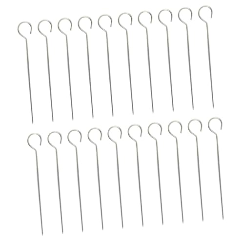 Angoily Brochetas de Acero Inoxidable Reutilizables para Barbacoa 20 Unidades de 155 CM Palitos para Brochetas Diseño Ergonómico para Asar al Aire Libre y Reuniones Familiares