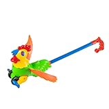 Chariot à pousser en forme de coq : ce a une prise en main douce et confortable, conçu pour à marcher tout en s'amusant, d'apprentissage à pousser et à tirer
