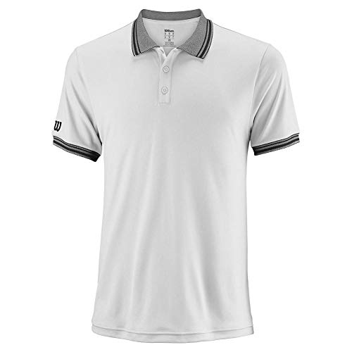 Wilson Homme Polo de Tennis, M TEAM POLO, Polyester, Blanc, Taille M, WRA765401 Cover
