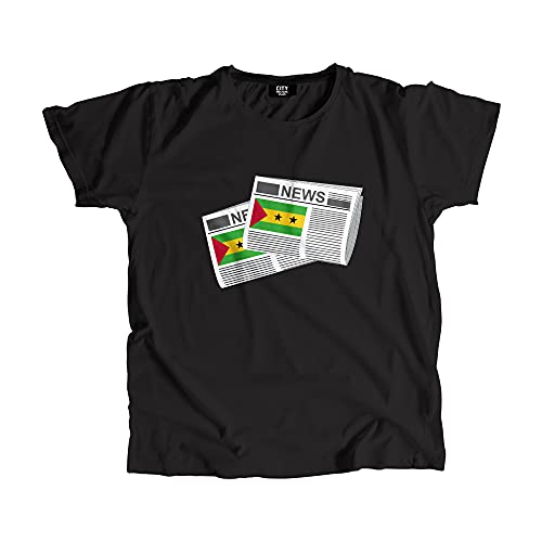 T-shirt Sao Tomé-et-Principe cadeau original mixte motif journal