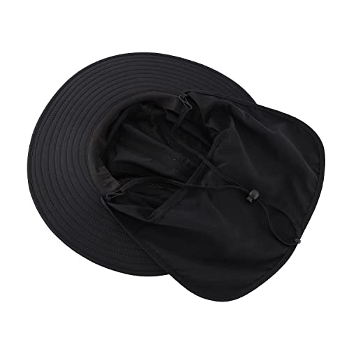 Image of Home Prefer UPF 50+ Mens Wide Brim Fishing Hat with Neck Flap Sun Hat for Men Women Sun Protection Cap