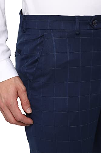 Image of Peter England Men Navy Three Piece Suit