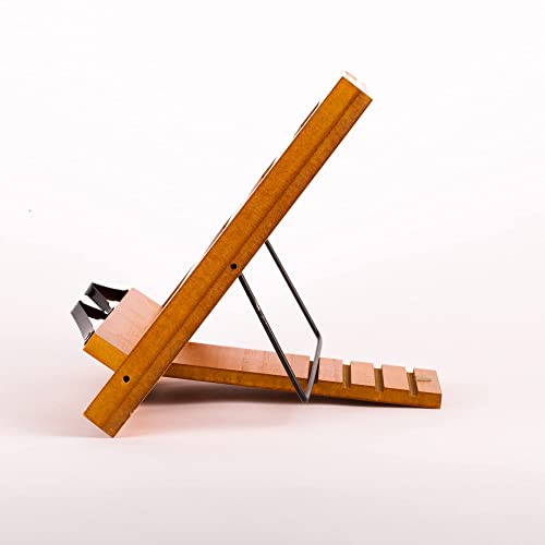 Cookbook Stand And Recipe Holder - Handsfree Bookstand For Reading - Adjustable Stand For Tablet, Ipad, Textbook - Desktop Music Stand - Bible Display - Available In Blue Or Natural Kskusa #TOP6