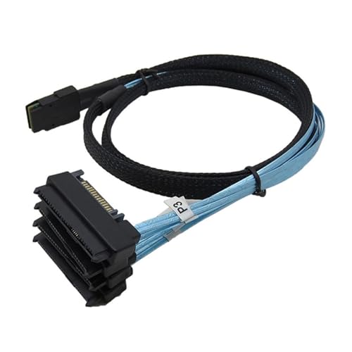Cable Internal M1ni S-AS 36 Pin SFF-8087 a 4 conectores SATA SFF-8482 0.5M