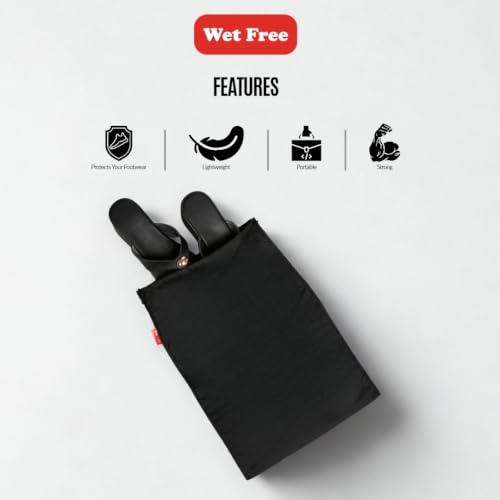 Image of Shoe Bags, Lightweight Washable Polyester Shoe Organizer for Travel & Storage (Black, Pack of 3)