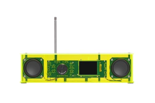 AOVOTO BEA103-109 FM/DAB-radio Do It Yourself (DIY) kits met acrylbehuizing, doe-het-zelf DAB+/FM-sets met wekmodus en lcd-display en stereo-soundbox (lichtgroen)