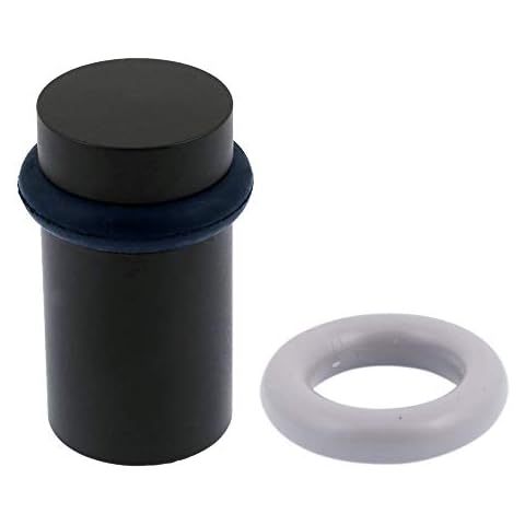 IDH by St. Simons 2-1/4 in. Flat Top Door Stop in Matte Black Cover