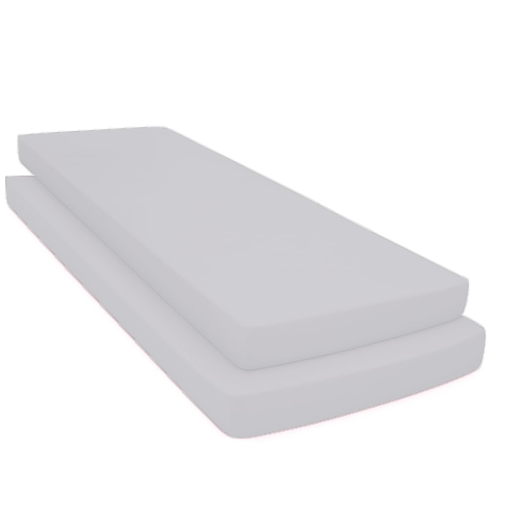 Crazypriceuk Pack of 2 Cot Bed Fitted Sheets 70 x 140cm + 15cm Deep Soft Polycotton Blend Cotton and Polyester Machine Washable Fits Toddler Cot Beds Comfortable and Easy Care (Silver)