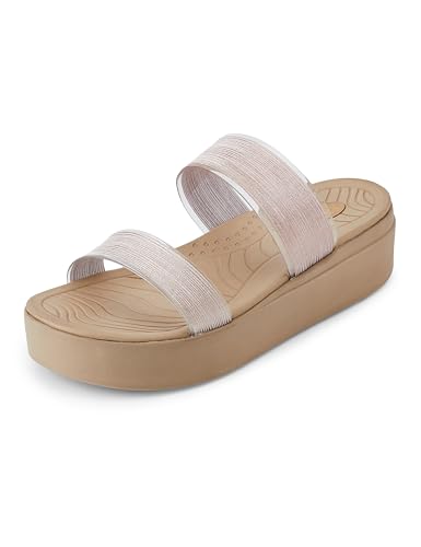 Image of Elle Women Comfortable Flat Round Toe Slip On fashion Sandal for Daily use, Office use, Casual use