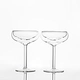 Outset Double Wall Glasses, Coupe Champagne Glasses, Set of 2, Borosilicate Glassware