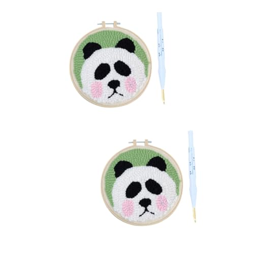 Kit de punch needle panda pour s'initier facilement à la broderie sans expérience préalable