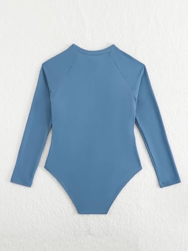 Image of SEGT Girl's One Piece Rash Guard Long Sleeve Swimsuits Bathing Suit