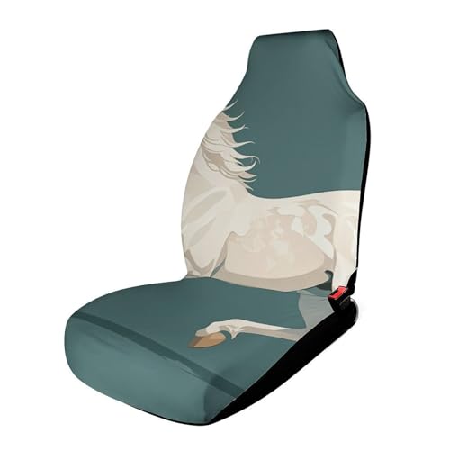 Protecteurs de siège de voiture motif cheval blanc, revêtement imperméable premium