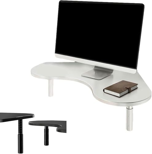 Support de moniteur d'angle ergonomique avec hauteur réglable et rangements