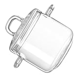 INOOMP Cuenco de Vidrio con Tapa 700 Ml para Sopa y Ensalada con Doble Asa, Resistente al Calor, Apto para Microondas y Uso Doméstico, Tazón Versátil para Cocina y Postres