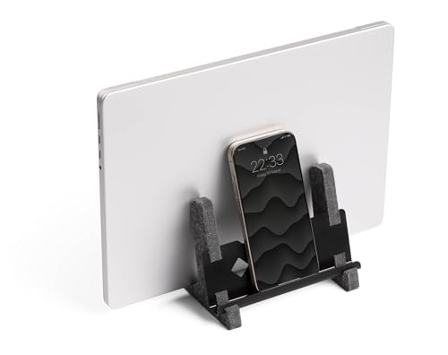 Soporte Vertical para Laptop Durable con Estante para Móvil