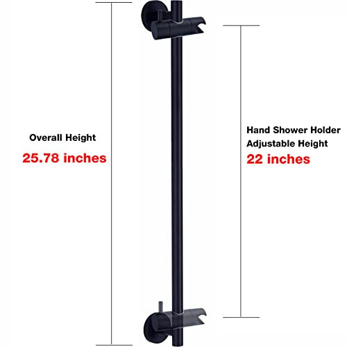 Trustmi Shower Slide Bar 26 Inch With Adjustable Handheld Shower Head Holder Brass, Wall Mounted, Matte Black #TOP3