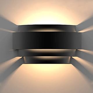 Glighone LED Wall Lights Indoor Up Down Wall Lamp Modern Wall Sconce Lighting Black Uplighter Downlighter for Living Room Bedroom Corridor Hallway, Warm White (Bulb Include) [Energy Class A++]