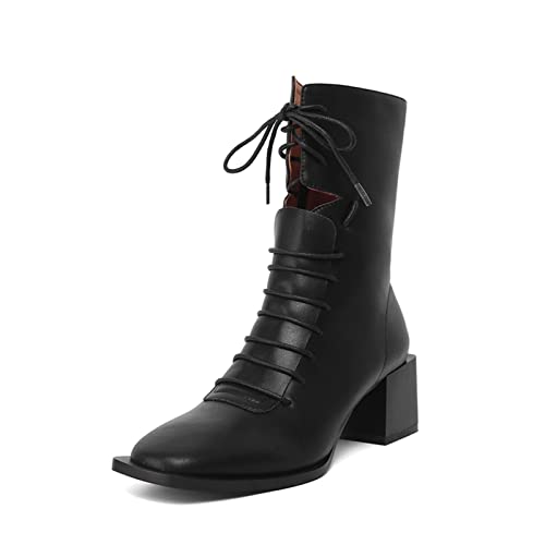 Bottines femmes en cuir chaud pour l'hiver avec fermeture éclair pratique et talons