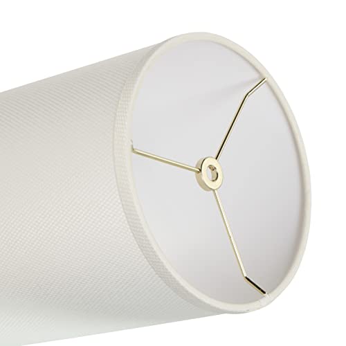 Image of Aspen Creative 31405 Contemporary Drum (Cylinder) Shaped Spider Construction Lamp Shade in Off White Linen, 8 inch wide (8 inch x 8 inch x 11 inch)