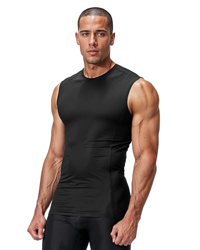 DRSKIN 4, 3, 2 Pack Men's Compression Shirts Sleeveless Tank Top Athletic Sports Workout Running Base Layer Active2