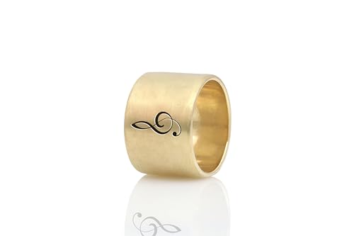 Bague note de musique en or bague large ajustable et confortable - 4