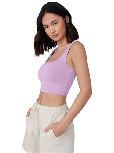 Image of Ben Martin Women's Cotton Stretchable Square Neck Sleeveless Tank Top