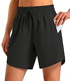 Ksmien Women's 5'/ 7' Athletic Running Shorts Quick Dry Lightweight Workout Gym Shorts with Zipper Pockets UPF...