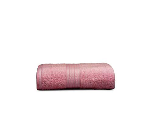 Image of Global Home 100% Cotton Bath Towel II 500 GSM II Pink II 140 X 70 cm - 2pc Set for Gym, Kitchen, Home, Bathroom or Spa, Wash Basin, Hotel