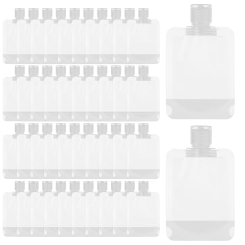 やぬき 50個セット トラベルボトル 50ml 旅行用 シャンプー 小分け 透明 詰め替え パウチ 漏れ防止 トラベル シャンプー 容器 使い回し パウチ容器 持ち運び 詰め替えボトル 旅行