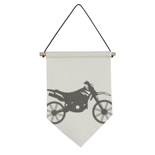 Drapeau en toile moto au design mécanique vintage avec finitions soignées