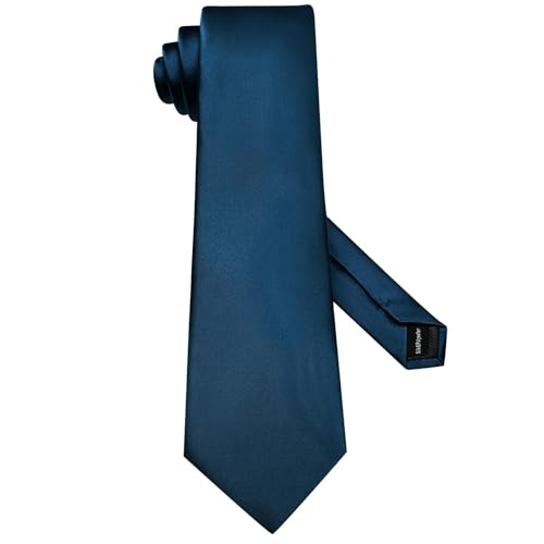Image of Hi-Tie 5Pcs Mens Solid Color Silk Tie Satin Pretied Bowtie Lapel Pin for Men Handkerchief Cufflink Wedding Gift Box
