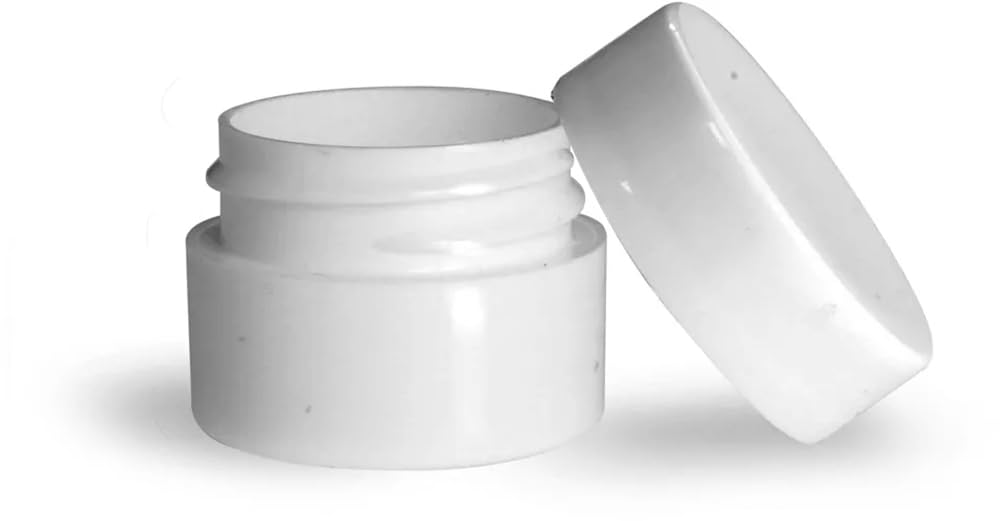 8 oz White Polypro Double Wall Jars w/White Lined Caps